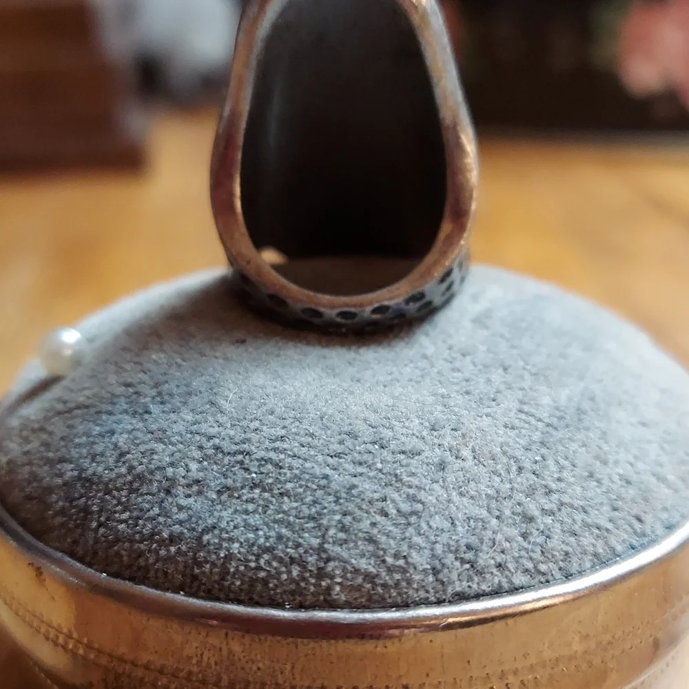 Vintage Large Long Silver Statement Ring - Picture 6 of 11